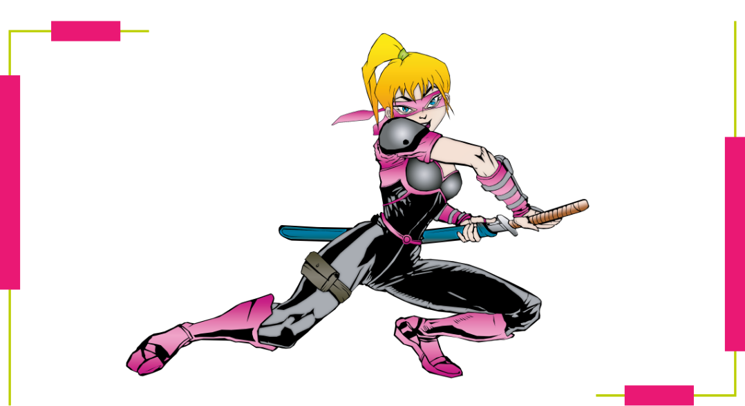 A girl ninja cartoon