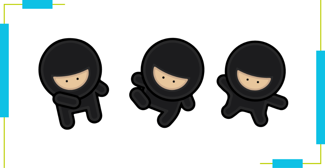 Ninja Black Cartoon Emoji Set | Flip Out Australia