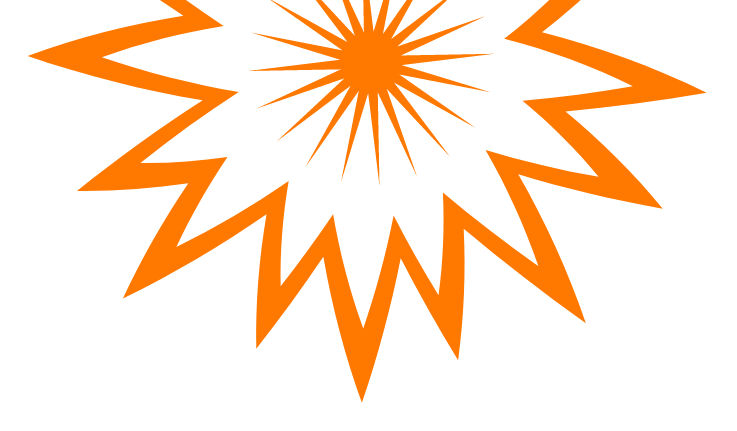 Orange flash bang icon | Flip Out Australia