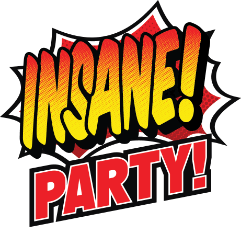 Red and yellow insane Party Logo | Flip Out Australia