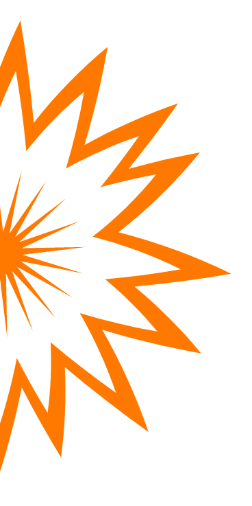 Orange star cut icon | Flip Out Australia