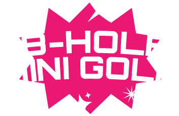18-Hole Mini Golf pink logo | Flip Out Australia