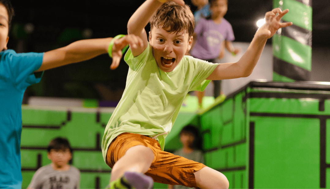Kids playing in an Indoor Trampoline Park