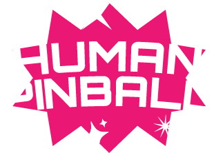 Human pinball pink logo | Flip Out Australia